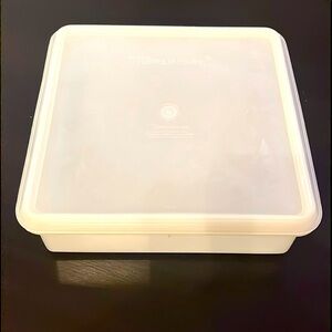 Vintage large square Tupperware storage container with lid